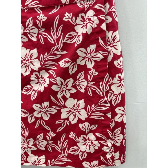 Jennifer Moore Red Floral Wrap Skort Women's Size 12 Hawaiian Resort - Picture 11 of 12
